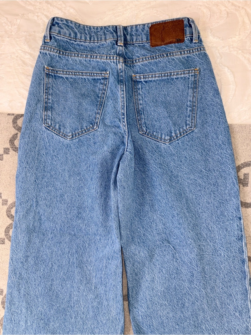 Light Blue Wide Leg Jeans - Women's Flare Denim - Picture 11 of 12